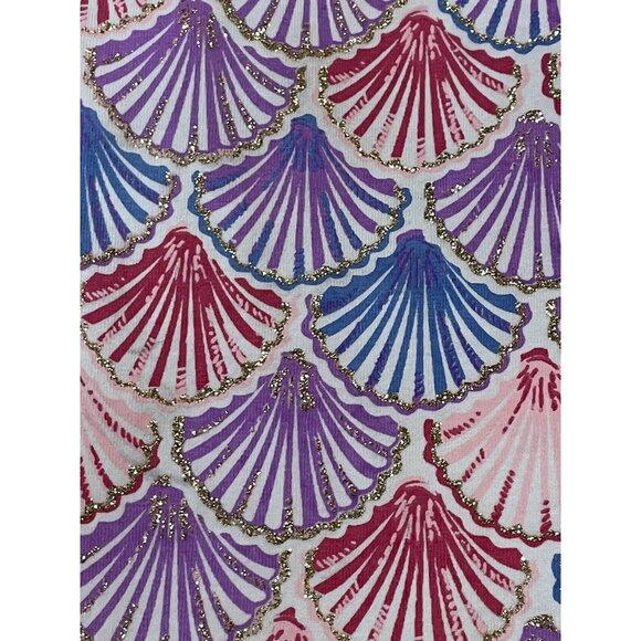 Tommy Bahama Girls Leggings Mermaid Seashell Scales Glitter Medium 7/8 - Picture 2 of 5